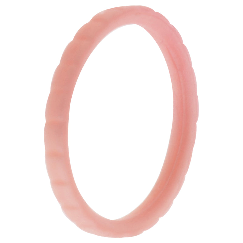 Silicone Wedding Stackble Lines Single Ring - Rose-Gold-New by ROQ for Women - 9 mm Ring