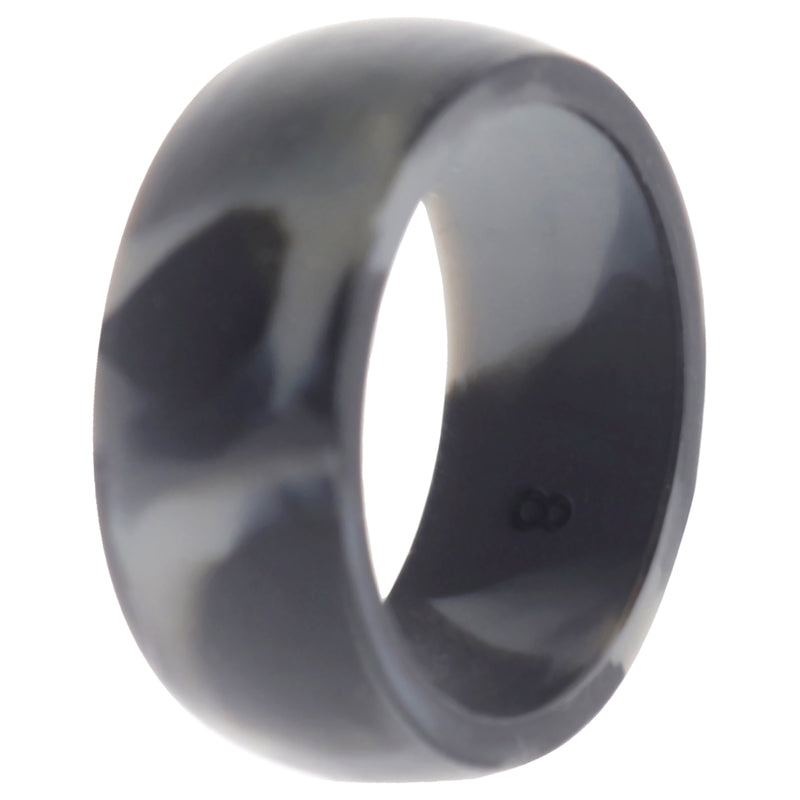 Silicone Wedding Step Single Ring Set -Black-Camo by ROQ for Men - 8 mm Ring