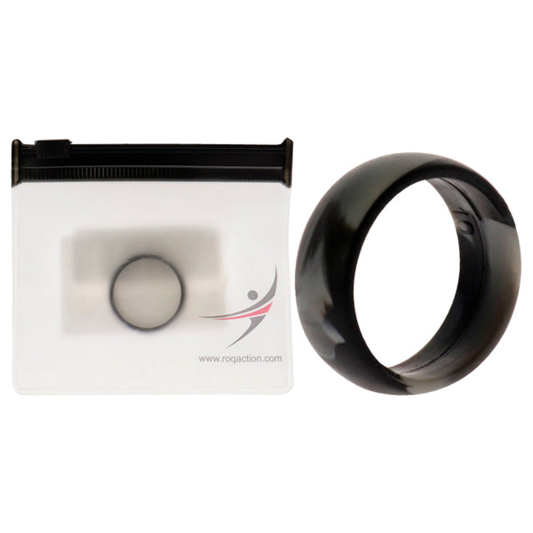 Silicone Wedding Step Single Ring Set -Black-Camo by ROQ for Men - 10 mm Ring