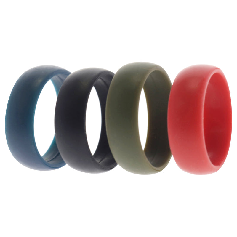 Silicone Wedding Ring Set - MultiColor by ROQ for Men - 4 x 15 mm Ring