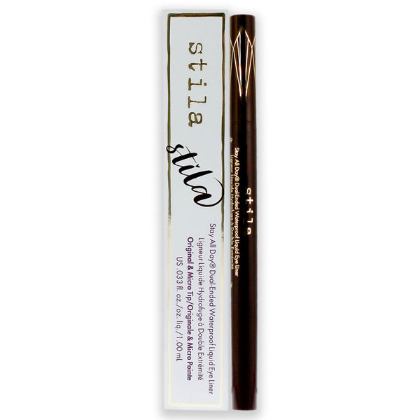 Stila Stay All Day Dual-Ended Waterproof Liquid Eye Liner - Dark Brown by Stila for Women - 0.033 oz Eyeliner