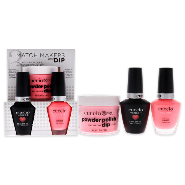 Cuccio Colour Match Makers Plus Dip - Once In A Lifetime by Cuccio Colour for Women - 3 Pc 1.6oz Pro Powder Polish Dip System, 0.44oz Veneer Soak Off Gel, 0.43oz Colour Nail Polish