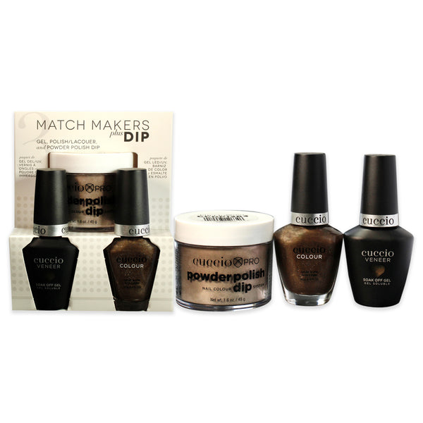 Cuccio Colour Match Makers Plus Dip - Nature Nature by Cuccio Colour for Women - 3 Pc 1.6oz Pro Powder Polish Dip System, 0.44oz Veneer Soak Off Gel, 0.43oz Colour Nail Polish