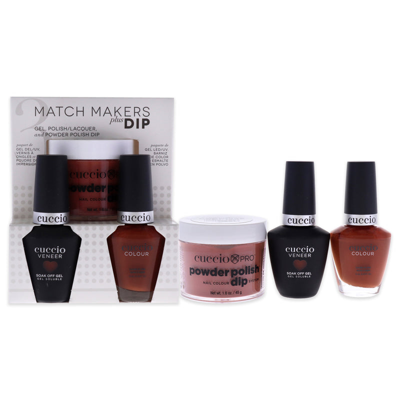 Cuccio Colour Match Makers Plus Dip - Natural State by Cuccio Colour for Women - 3 Pc 1.6oz Pro Powder Polish Dip System, 0.44oz Veneer Soak Off Gel, 0.43oz Colour Nail Polish