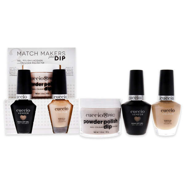 Cuccio Colour Match Makers Plus Dip - I Wish by Cuccio Colour for Women - 3 Pc 1.6oz Pro Powder Polish Dip System, 0.44oz Veneer Soak Off Gel, 0.43oz Colour Nail Polish