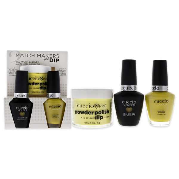 Cuccio Colour Match Makers Plus Dip - Serious Celsius by Cuccio Colour for Women - 3 Pc 1.6oz Pro Powder Polish Dip System, 0.44oz Veneer Soak Off Gel, 0.43oz Colour Nail Polish