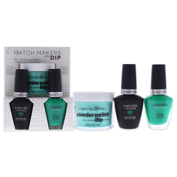 Cuccio Colour Match Makers Plus Dip - Make A Difference by Cuccio Colour for Women - 3 Pc 1.6oz Pro Powder Polish Dip System, 0.44oz Veneer Soak Off Gel, 0.43oz Colour Nail Polish