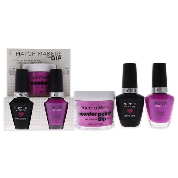 Cuccio Colour Match Makers Plus Dip - Limitless by Cuccio Colour for Women - 3 Pc 1.6oz Pro Powder Polish Dip System, 0.44oz Veneer Soak Off Gel, 0.43oz Colour Nail Polish