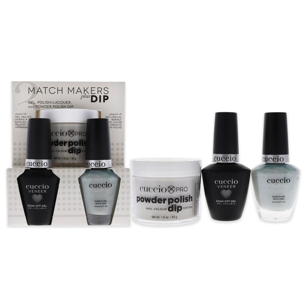 Cuccio Colour Match Makers Plus Dip - Why Hello by Cuccio Colour for Women - 3 Pc 1.6oz Pro Powder Polish Dip System, 0.44oz Veneer Soak Off Gel, 0.43oz Colour Nail Polish