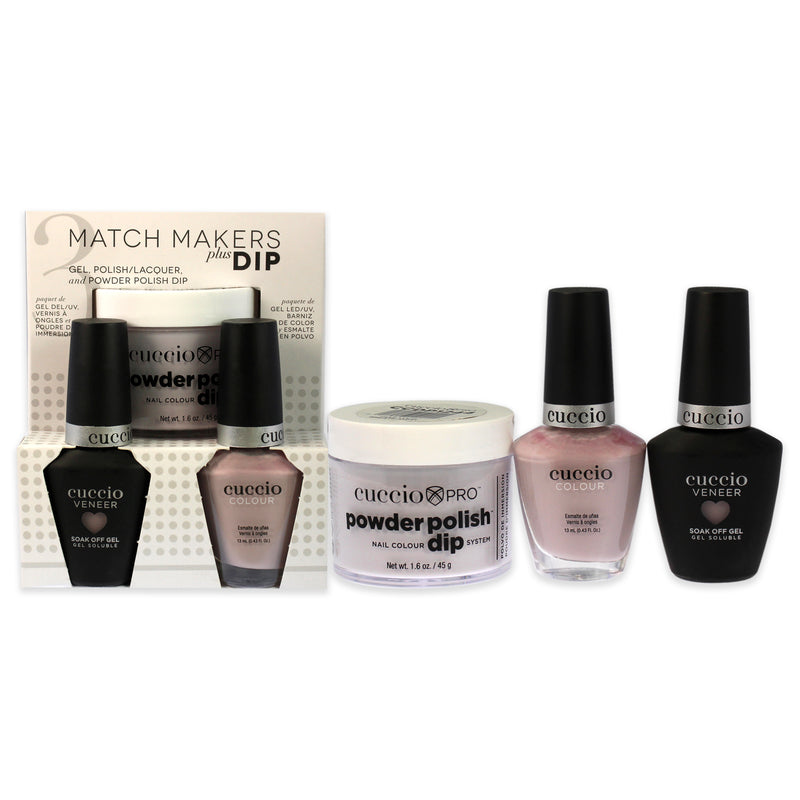 Cuccio Colour Match Makers Plus Dip - Take Your Breath Away by Cuccio Colour for Women - 3 Pc 1.6oz Pro Powder Polish Dip System, 0.44oz Veneer Soak Off Gel, 0.43oz Colour Nail Polish