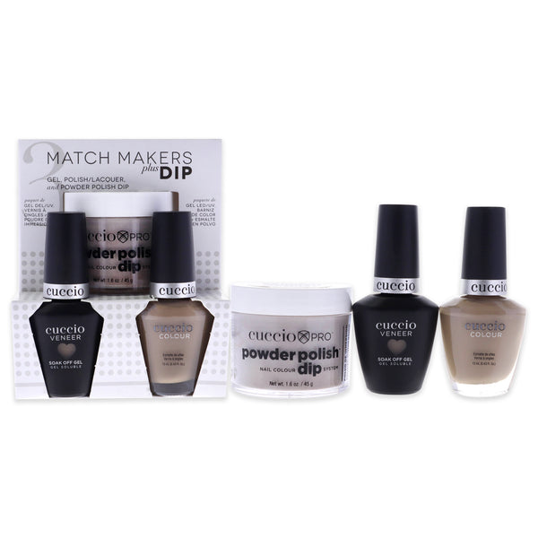 Cuccio Colour Match Makers Plus Dip - Fur-Ocious by Cuccio Colour for Women - 3 Pc 1.6oz Pro Powder Polish Dip System, 0.44oz Veneer Soak Off Gel, 0.43oz Colour Nail Polish