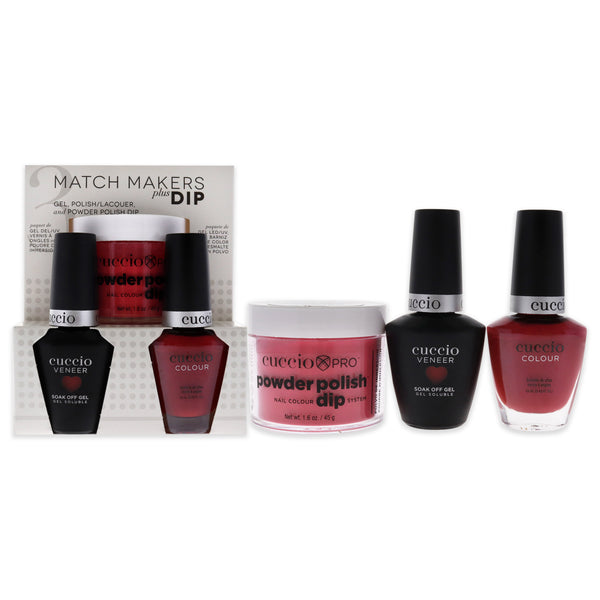 Cuccio Colour Match Makers Plus Dip - Gaia by Cuccio Colour for Women - 3 Pc 1.6oz Pro Powder Polish Dip System, 0.44oz Veneer Soak Off Gel, 0.43oz Colour Nail Polish