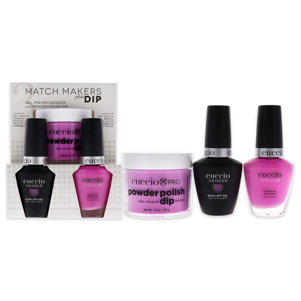 Cuccio Colour Match Makers Plus Dip - Take On Me by Cuccio Colour for Women - 3 Pc 1.6oz Pro Powder Polish Dip System, 0.44oz Veneer Soak Off Gel, 0.43oz Colour Nail Polish