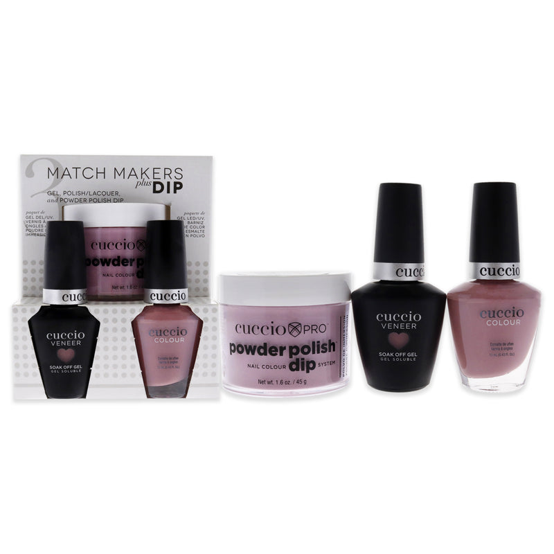 Cuccio Colour Match Makers Plus Dip - I Desire by Cuccio Colour for Women - 3 Pc 1.6oz Pro Powder Polish Dip System, 0.44oz Veneer Soak Off Gel, 0.43oz Colour Nail Polish