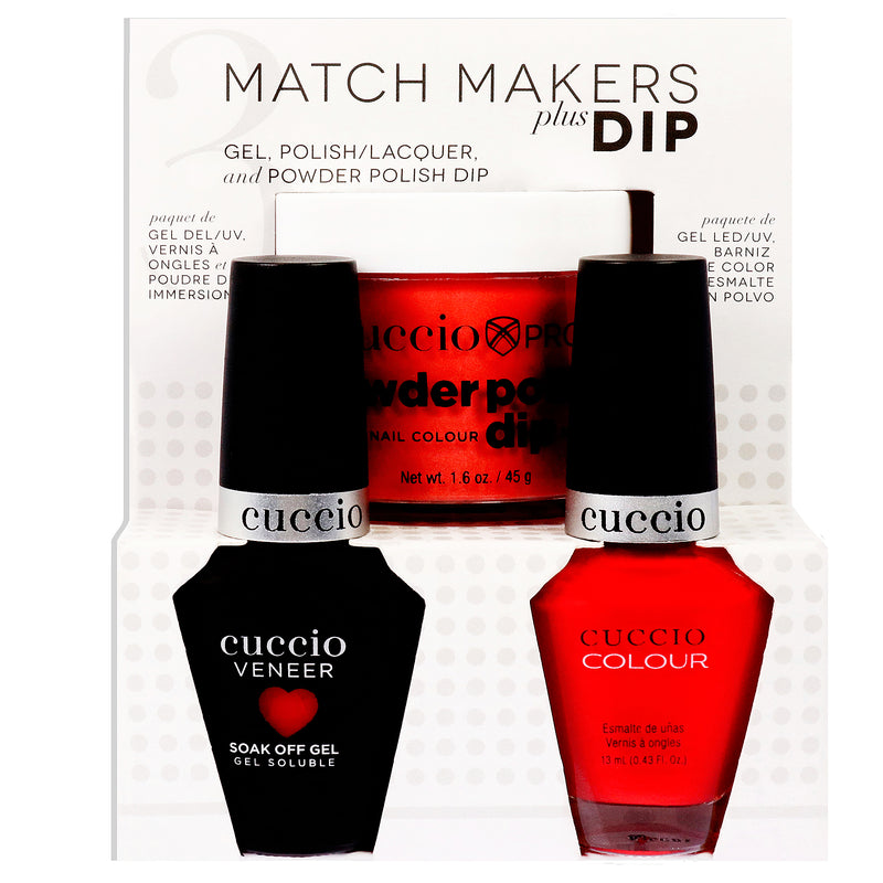 Cuccio Colour Match Makers Plus Dip - Chillin In Chile by Cuccio Colour for Women - 3 Pc 1.6oz Pro Powder Polish Dip System, 0.44oz Veneer Soak Off Gel, 0.43oz Colour Nail Polish