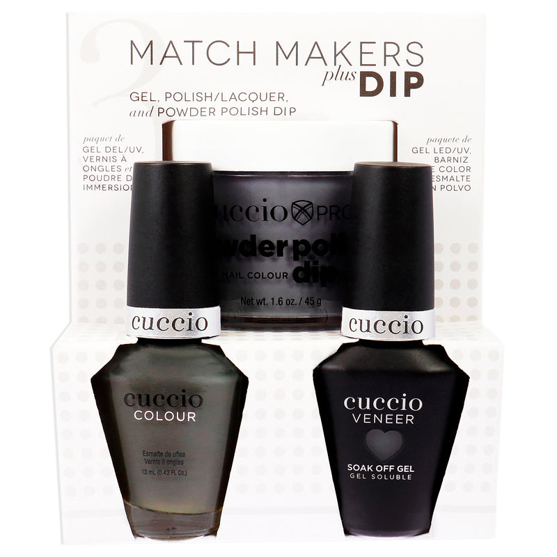 Cuccio Colour Match Makers Plus Dip - Fur-Well 2020 by Cuccio Colour for Women - 3 Pc 1.6oz Pro Powder Polish Dip System, 0.44oz Veneer Soak Off Gel, 0.43oz Colour Nail Polish