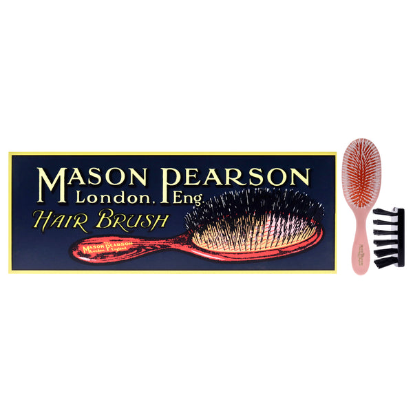 Mason Pearson Handy Nylon Brush - N3 Pink by Mason Pearson for Unisex - 2 Pc Hair Brush, Cleaning Brush