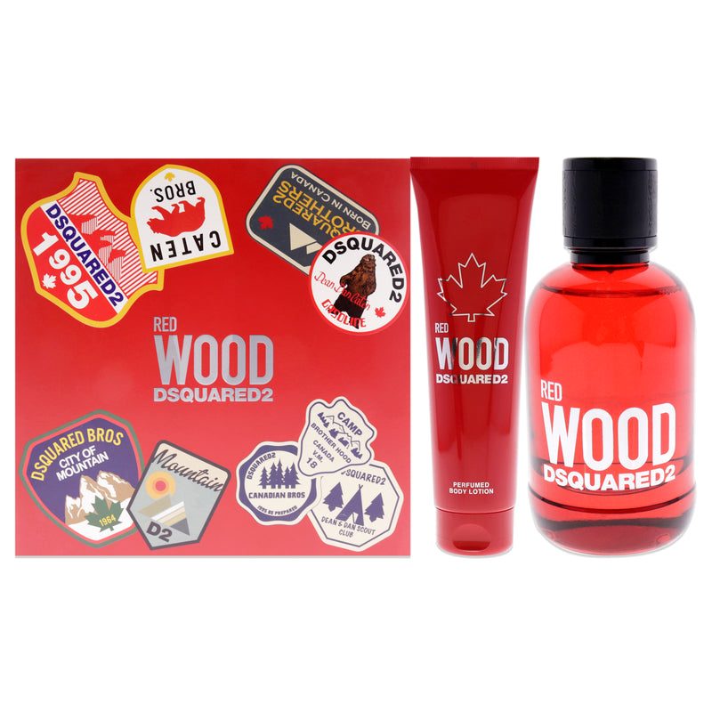 Dsquared2 Red Wood by Dsquared2 for Women - 2 Pc Gift Set 3.4oz EDT Spray, 5.0oz Perfumed Body Lotion