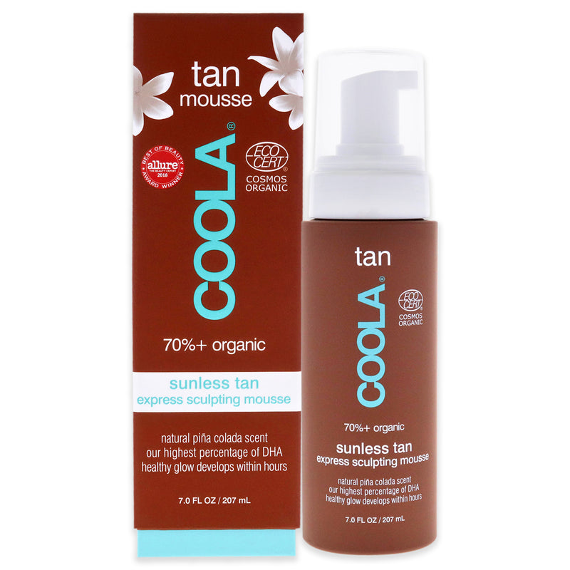 Coola Organic Gradual Sunless Tan Express Sculpting Mousse by Coola for Unisex - 7 oz Bronzer