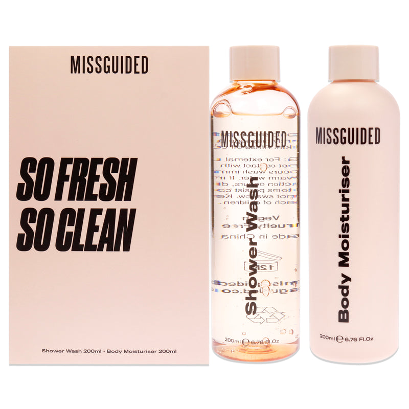 Missguided So Fresh So Clean Set by Missguided for Women - 2 Pc 6.76oz Shawer Wash, 6.76oz Body Moisturizer