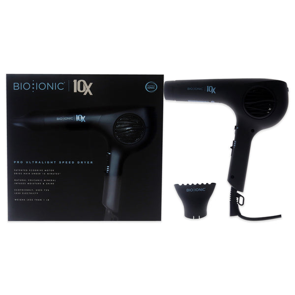 Bio Ionic 10x Pro Ultra Light Speed Dryer - Black by Bio Ionic for Women - 1 Pc Hair Dryer