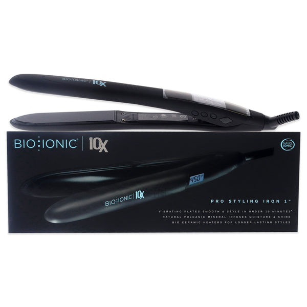 Bio Ionic 10x Pro Styling Iron - Black by Bio Ionic for Women - 1 Inch Flat Iron