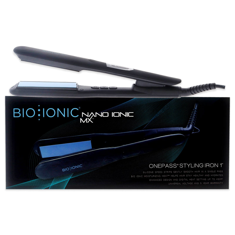 Bio Ionic Onepass Nanoionic MX Styling Iron - Black by Bio Ionic for Women - 1 Inch Flat Iron