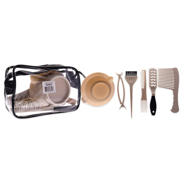 Marianna Hair color Tint Kit - Beige by Marianna for Unisex - 7 Pc Mixing Bowl, Hair Clips, Color Brush, Comb, Brush, Detangling Comb, Bag