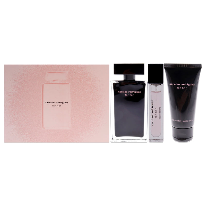 Narciso Rodriguez Narciso Rodriguez by Narciso Rodriguez for Women - 3 Pc Gift Set 3.3oz EDT Spray, 10ml EDT Spray, 1.6oz Body Lotion