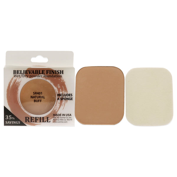 Sorme Cosmetics Believable Finish Powder Foundation - Natural Buff by Sorme Cosmetics for Women - 0.23 oz Foundation (Refill)