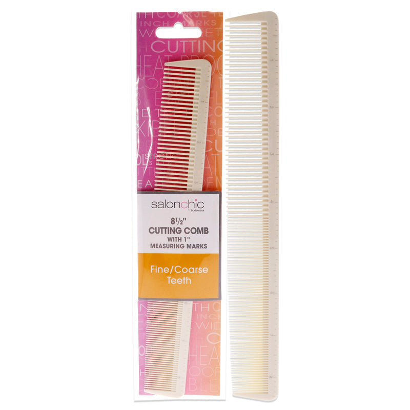 SalonChic Cutting Comb W-1 Measuring Marks High Heat Resistant 8.5 - Fine-Coarse Teeth by SalonChic for Unisex - 1 Pc Comb