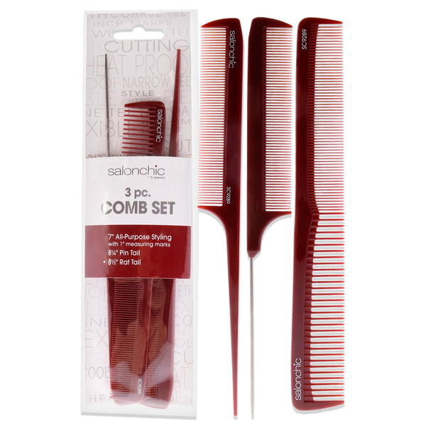 SalonChic SalonChic Comb Set by SalonChic for Unisex - 3 Pc Comb