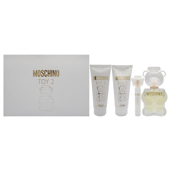 Moschino Moschino Toy 2 by Moschino for Women - 4 Pc Gift Set 3.4oz EDP Spray, 0.33oz EDP Spray, 3.4oz Body Lotion, 3.4oz Shower Gel