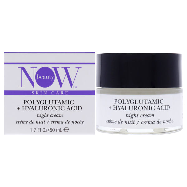 NOW Beauty Polyglutamic Plus Hyaluronic Acid Night Cream by NOW Beauty for Unisex - 1.7 oz Cream