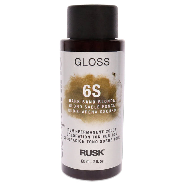 Rusk Deepshine Gloss Demi-Permanent Color - 6S Dark Sand Blonde by Rusk for Unisex - 2 oz Hair Color