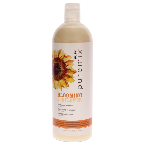 Rusk Puremix Blooming Sunflower Volumizing Shampoo - Fine Hair by Rusk for Unisex - 35 oz Shampoo