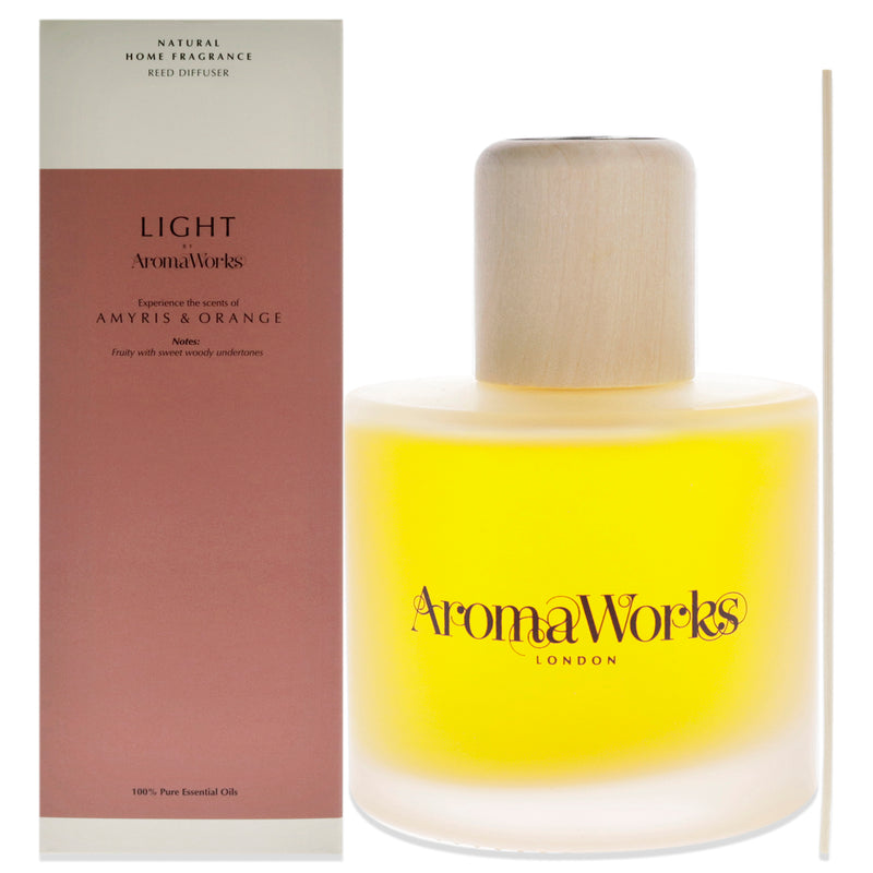 Aromaworks Light Range Reed Diffuser - Amyris and Orange by Aromaworks for Unisex - 6.76 oz Reed Diffuser