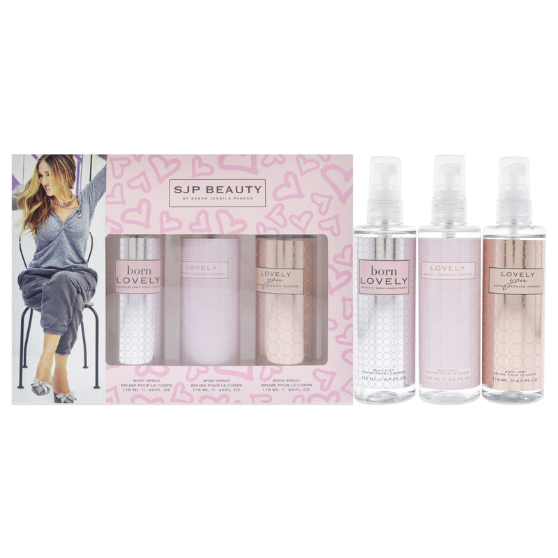 Sarah Jessica Parker Lovely by Sarah Jessica Parker for Women - 3 Pc Gift Set 4oz Lovely Body Spray, 4oz Born Lovely Body Spray, 4oz Lovely You Body Spray