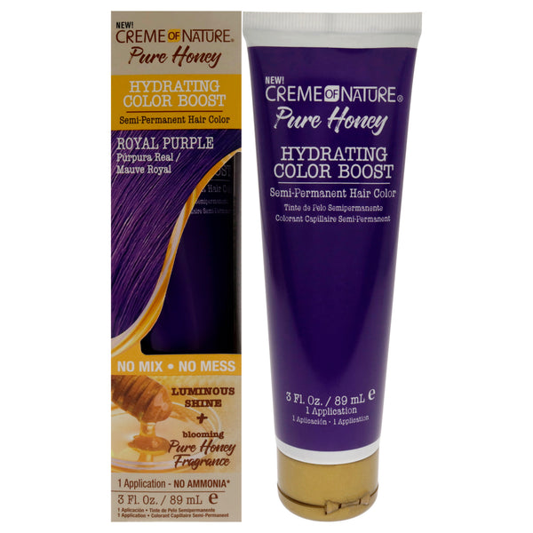 Creme of Nature Pure Honey Hydrating Color Boost Semi-Permanent Hair Color - Royal Purple by Creme of Nature for Unisex - 3 oz Hair Color