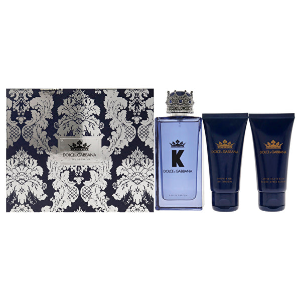 Dolce & Gabbana K By Dolce And Gabbana For Men - 3 Pc Gift Set Eau De Parfum Spray 50ml/1.6oz Shower Gel 50ml/1.6oz After Shave Balm 100ml/3.3oz