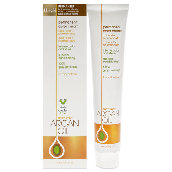 One n Only Argan Oil Permanent Color Cream - 11HLN Hi-Lift Neutral Blonde by One n Only for Unisex - 3 oz Hair Color