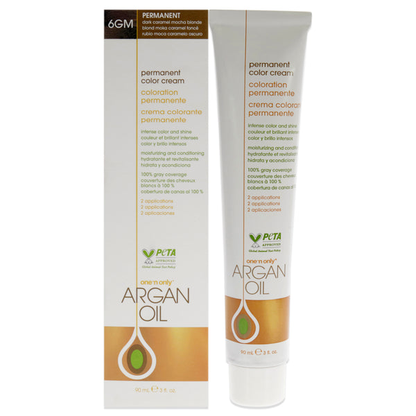 One n Only Argan Oil Permanent Color Cream - 6GM Dark Caramel Mocha Blonde by One n Only for Unisex - 3 oz Hair Color