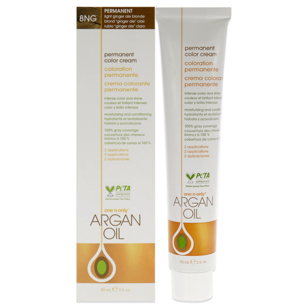 One n Only Argan Oil Permanent Color Cream - 8NG Light Ginger Ale Blonde by One n Only for Unisex - 3 oz Hair Color