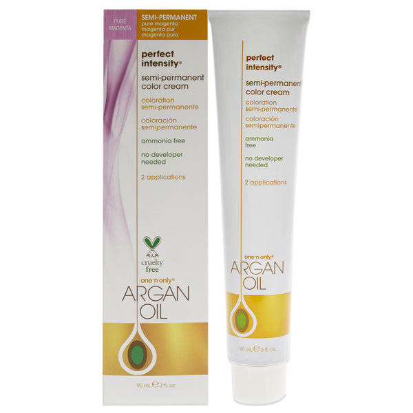 One n Only Argan Oil Perfect Intensity Semi-Permanent Color Cream - Pure Megenta by One n Only for Unisex - 3 oz Hair Color