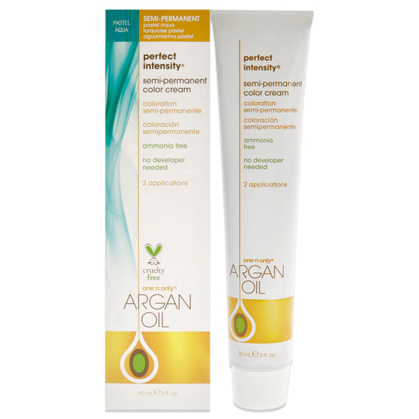 One n Only Argan Oil Perfect Intensity Semi-Permanent Color Cream - Pastel Aqua by One n Only for Unisex - 3 oz Hair Color