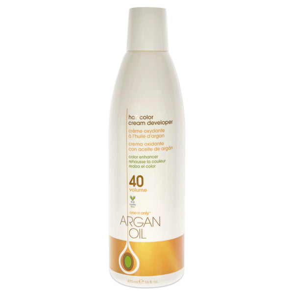 One n Only Argan Oil Hair Color Cream Developer - 40 Volume by One n Only for Unisex - 16 oz Lightener