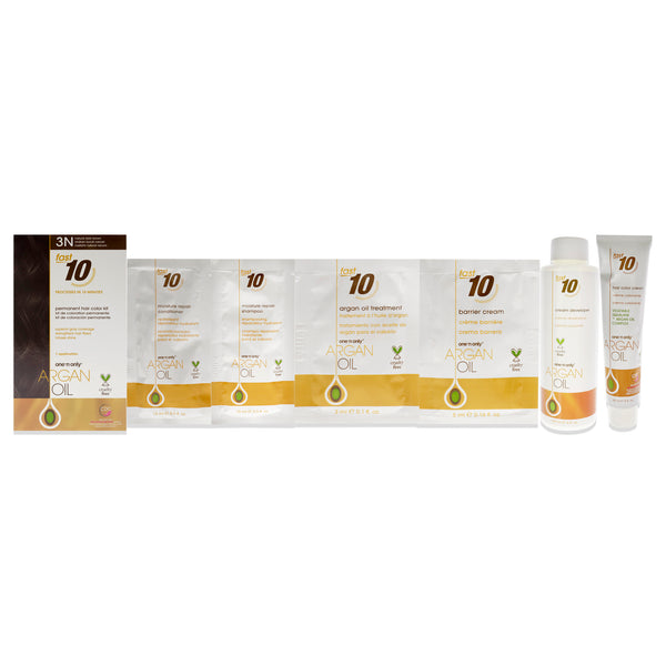 One n Only Argan Oil Fast 10 Permanent Hair Color Kit - 3N Natural Dark Brown by One n Only for Unisex - 1 Pc Hair Color