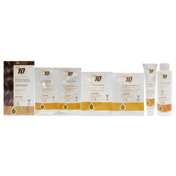 One n Only Argan Oil Fast 10 Permanent Hair Color Kit - 7A Cool Medium Blonde by One n Only for Unisex - 1 Pc Hair Color