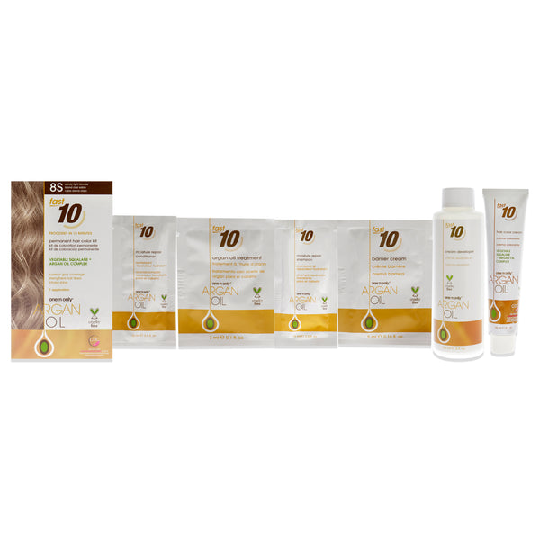 One n Only Argan Oil Fast 10 Permanent Hair Color Kit - 8S Sandy Light Blonde by One n Only for Unisex - 1 Pc Hair Color