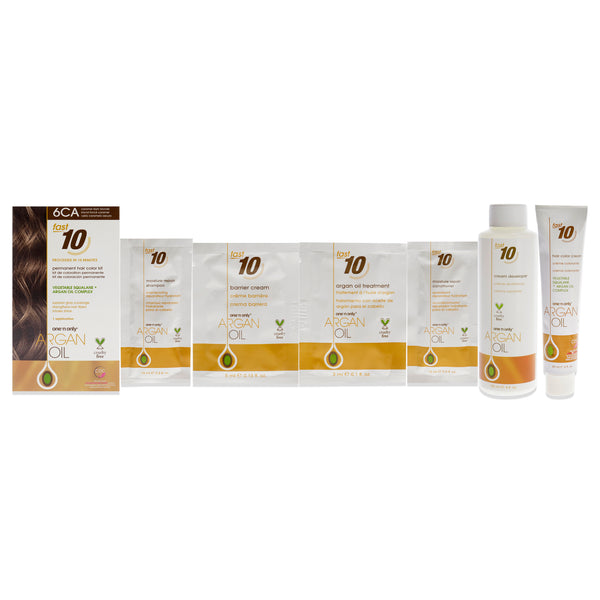 One n Only Argan Oil Fast 10 Permanent Hair Color Kit - 6CA Caramel Dark Blonde by One n Only for Unisex - 1 Pc Hair Color